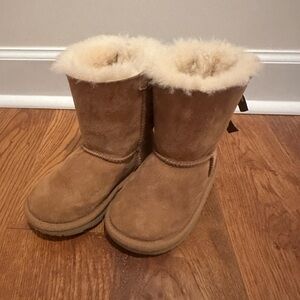 UGG Tan Kids Boots with Cream Fur